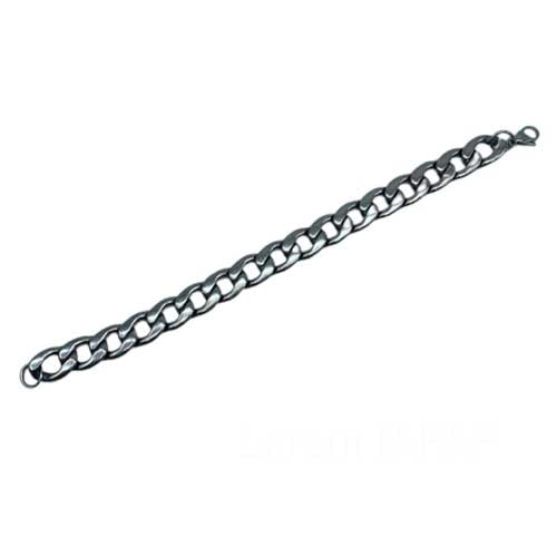 Bracciale da Uomo intrecciato color silver moda ragazzo braccialetto hip hop 1 cm