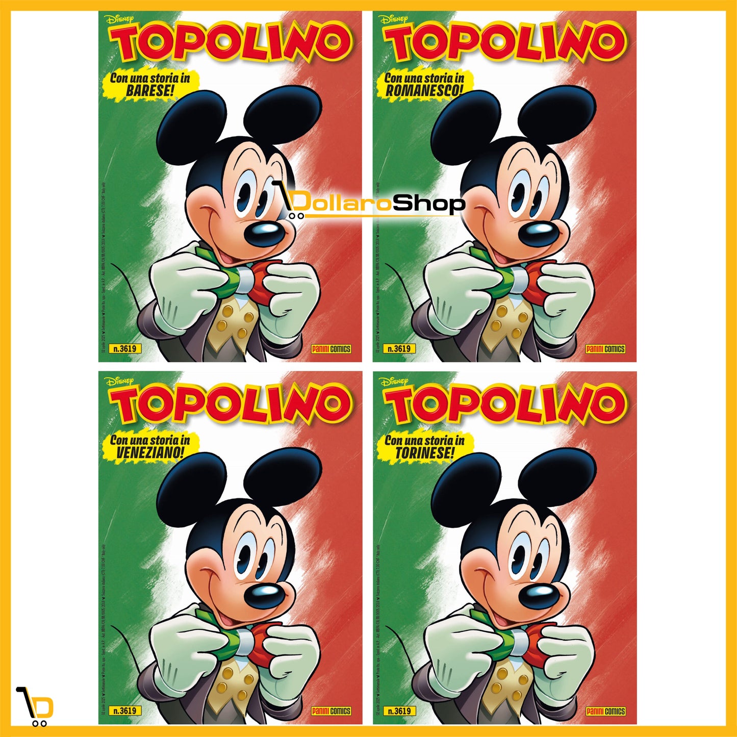 Fumetto di TOPOLINO in Dialetto n. 3619 - 4 nuove storie in Dialetto