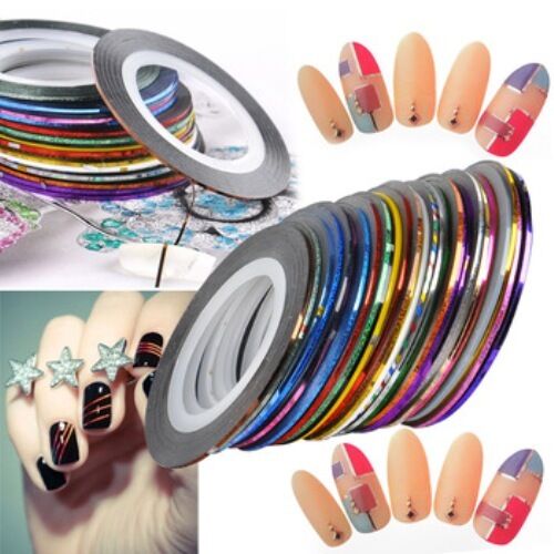 Dispenser 12 rotoli Striping autoadesivo nail art unghie ricostruzione deco