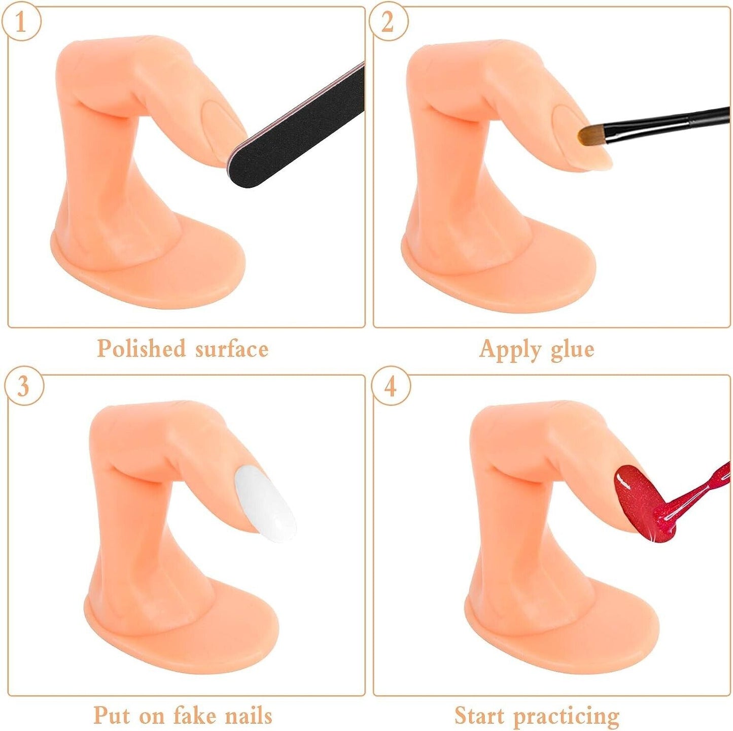 kit 30 dito finto per pratica ricostruzione unghie finte nail art con adesivo