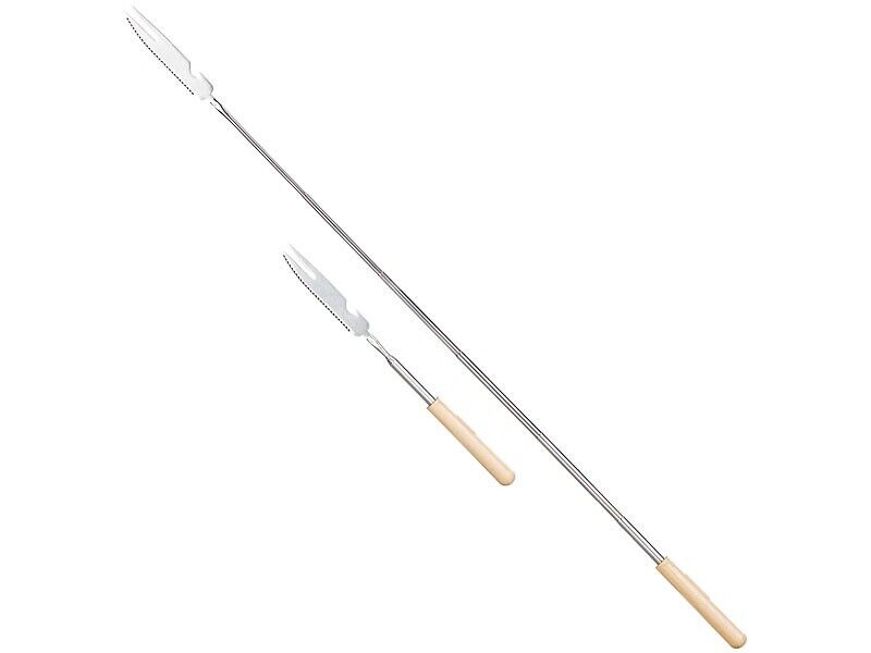 3 in 1 forchettone pinza barbecue griglia bbq inox spatola forchetta telescopic