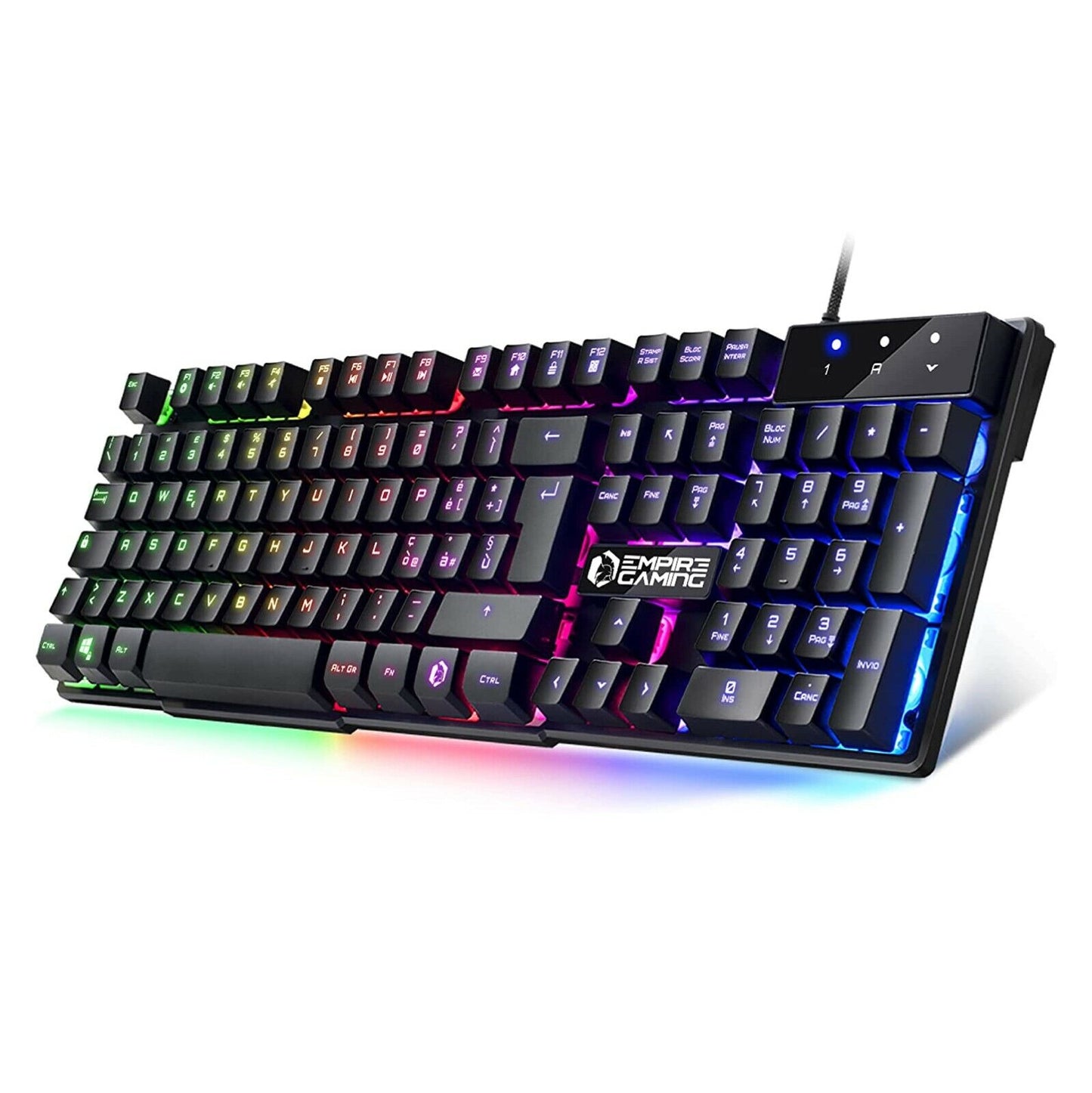 Tastiera Gaming Italiana 105 Tasti Semi-meccanica Retroilluminazione LED RGB