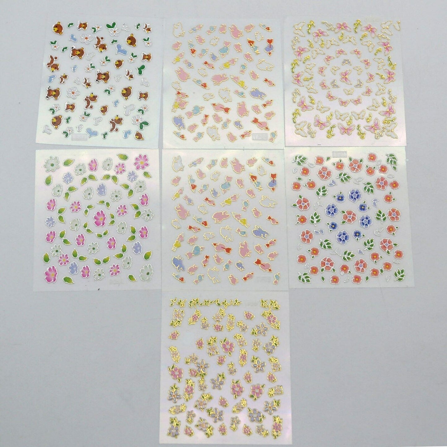 Kit stickers nail art ricostruzione unghie finte decorazione vari mani piedi