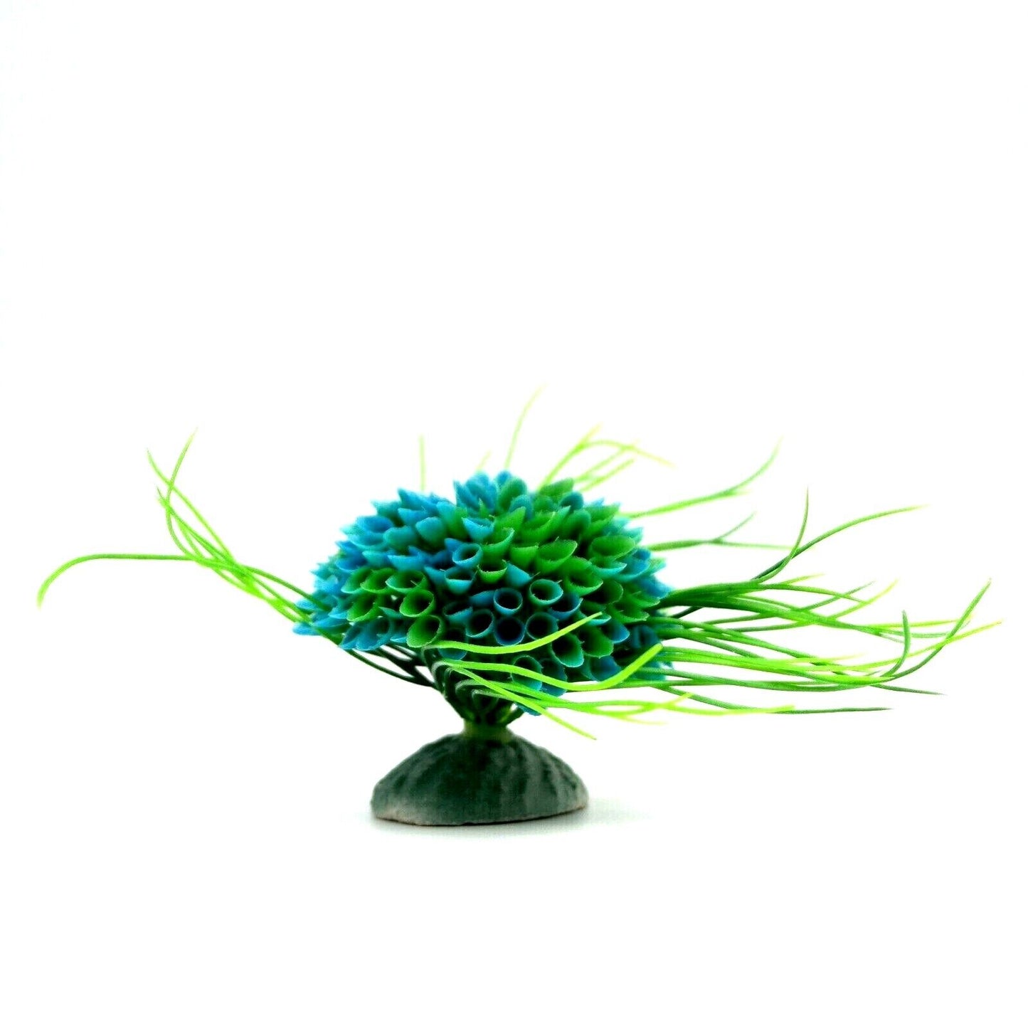 Pianta 7 cm Piantina Artificiale Acquario Piante Finte Plastica cespuglio blu