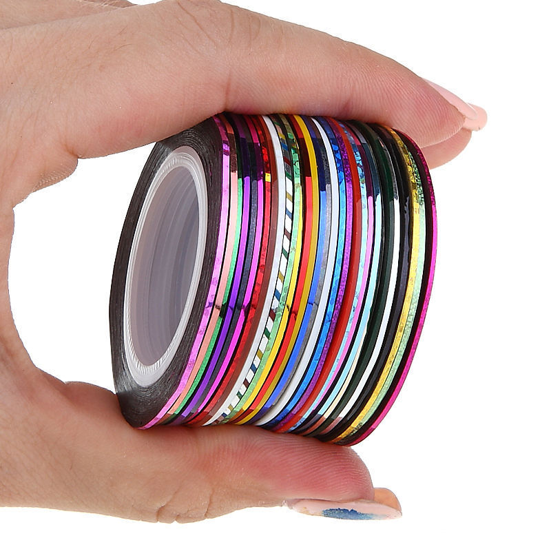 Dispenser 12 rotoli Striping autoadesivo nail art unghie ricostruzione deco
