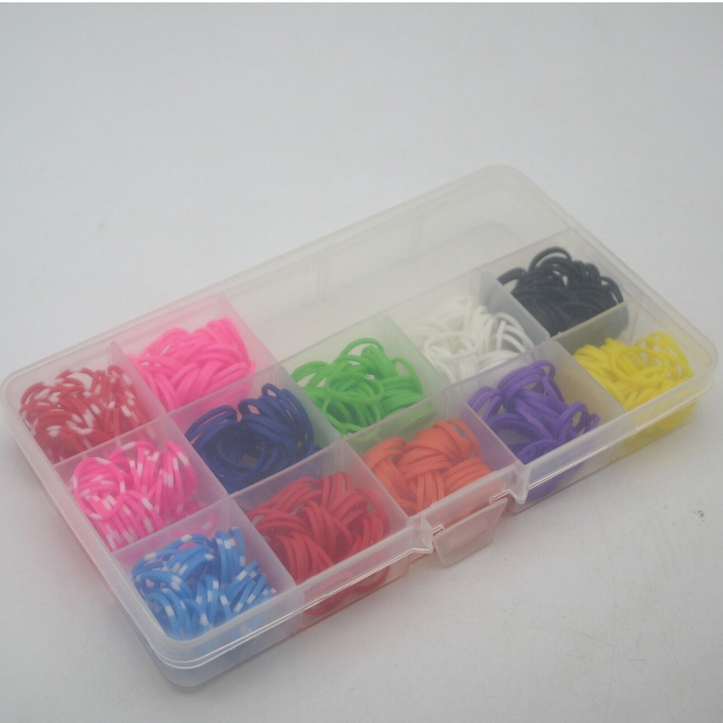 Scatola di 350 elastici multicolor per bricolage fai da te diametro 1,5 cm ca