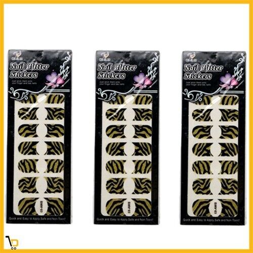 kit 3 confezione Patch Stickers Decorazione Nail ART Unghie Ricostruzione Tigre