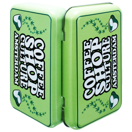 Scatola di latta vintage porta oggetti portaoggetti AMSTERDAM Sigarette verde