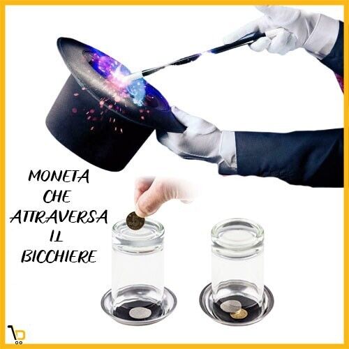 Giochi di magia e prestigio monete bicchiere Trucco Illusionismo