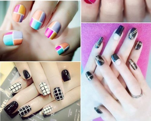 Dispenser 12 rotoli Striping autoadesivo nail art unghie ricostruzione deco