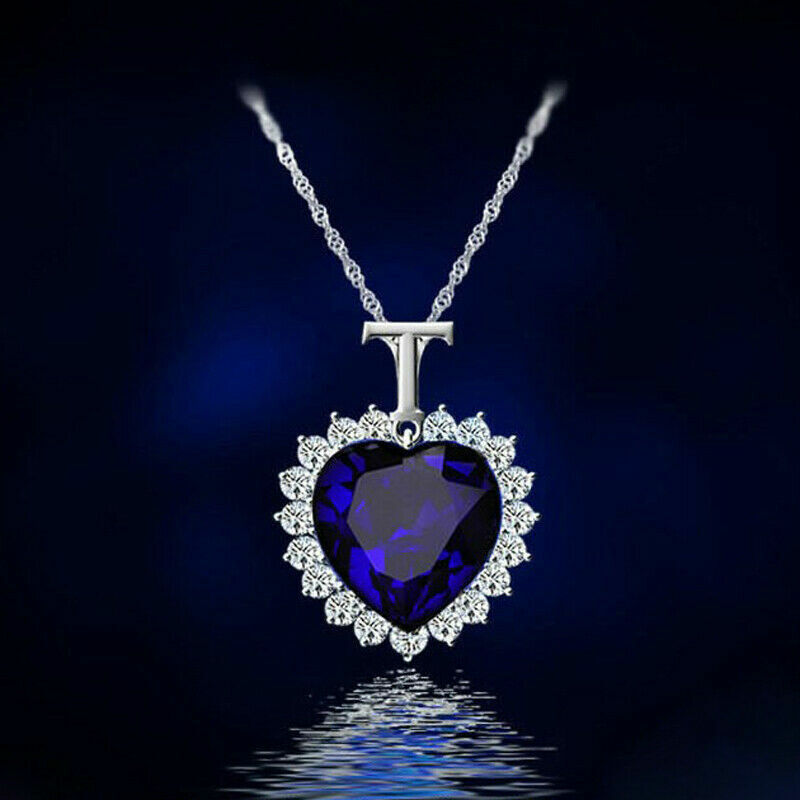 Collana con pendente Ciondolo CUORE dell'OCEANO ricoperto di STRASS TITANIC Film