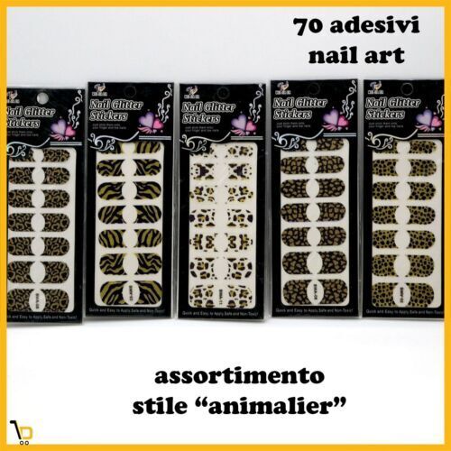 Kit stickers nail art ricostruzione unghie finte decorazione vari mani piedi