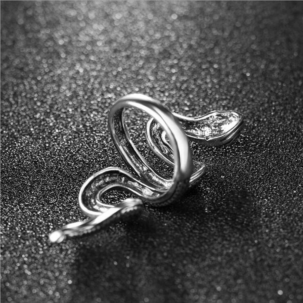 Anello UNISEX Regolabile Fashion Color SILVER SNAKE Serpente PUNK Marca KEOSS