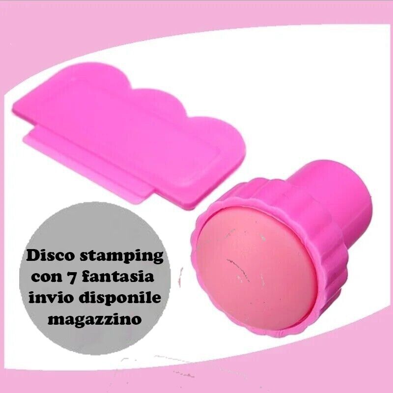 Kit timbro con disco decorazione ricostruzione nail art gel
