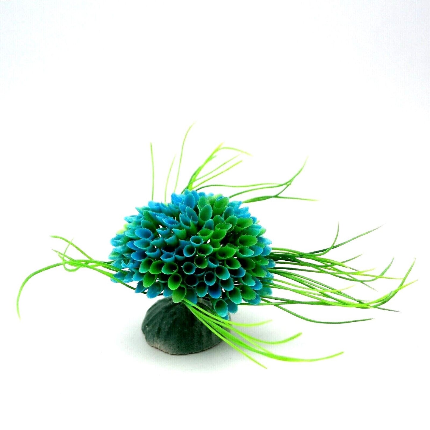 Pianta 7 cm Piantina Artificiale Acquario Piante Finte Plastica cespuglio blu