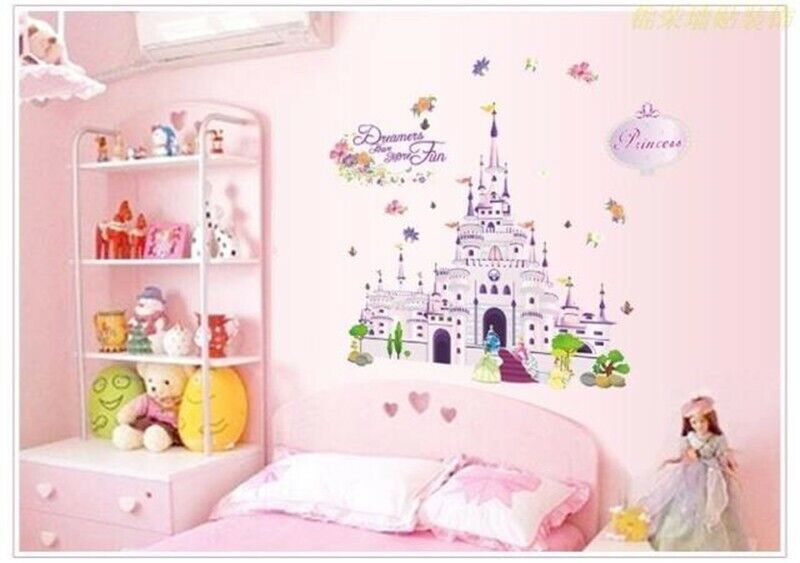 Adesivo Murales parete Cameretta bambini PRINCIPESSA 3D Casa Muro Wall Sticker