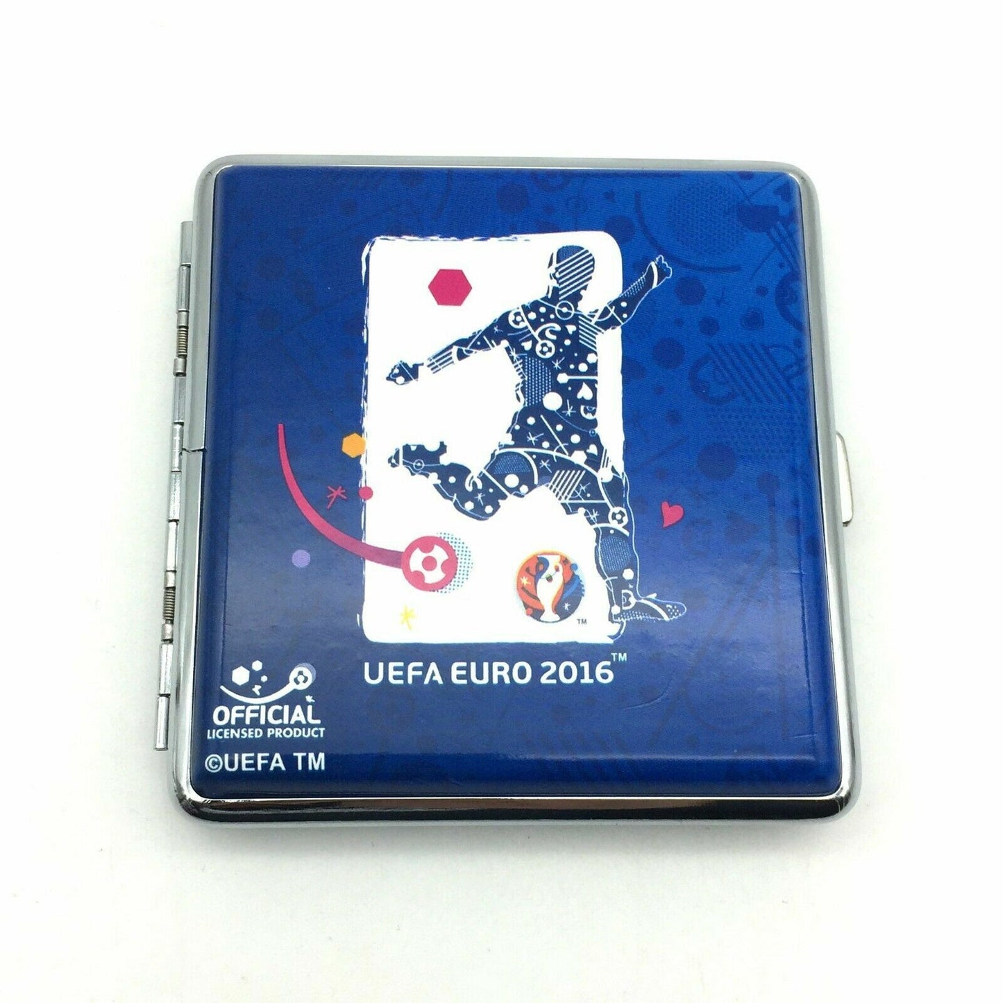 Portasigarette in Metallo Euro 2016 Europei di Calcio UEFA porta 20x sigarette