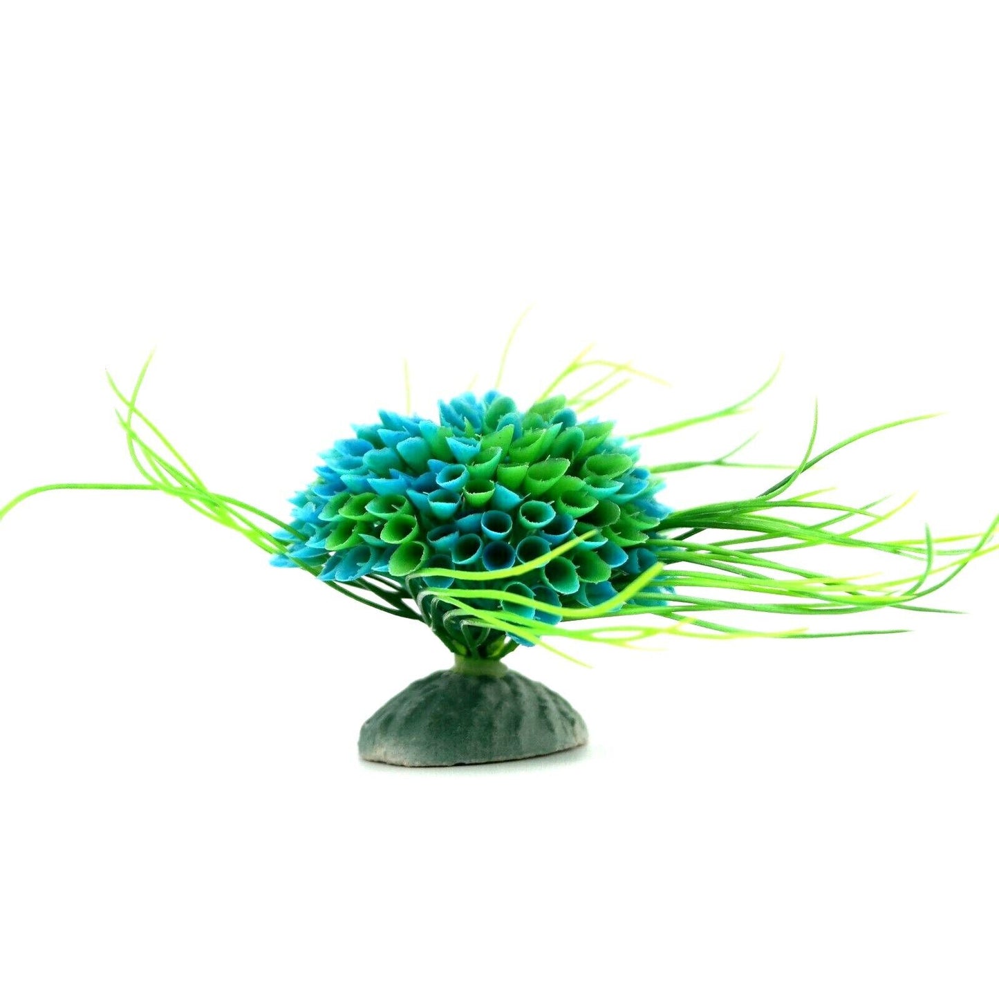 Pianta 7 cm Piantina Artificiale Acquario Piante Finte Plastica cespuglio blu