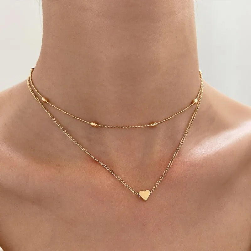 Collana Donna Doppia giracollo Cuore