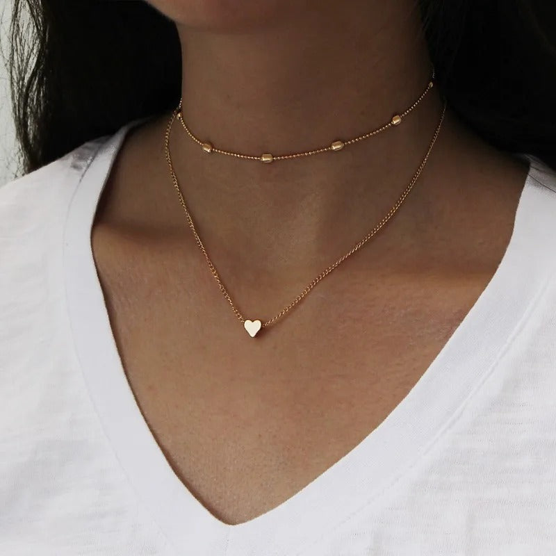 Collana Donna Doppia giracollo Cuore