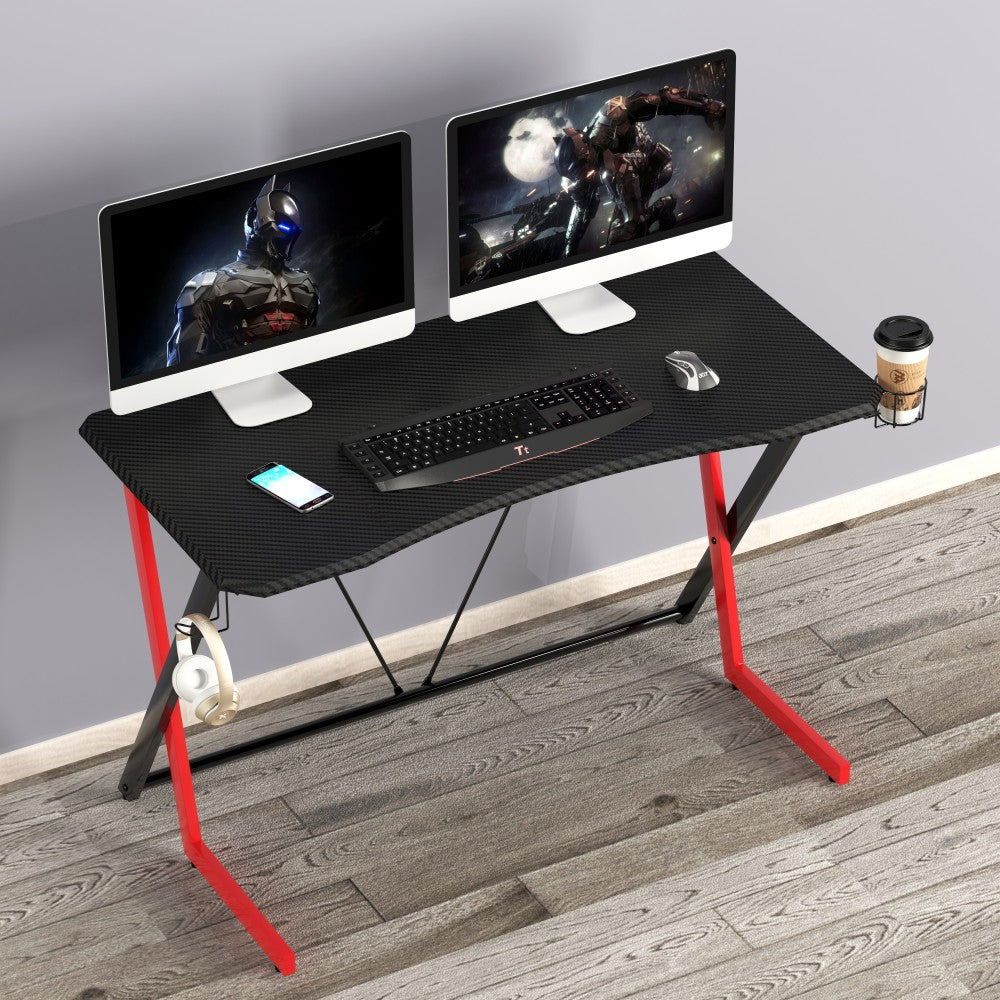 Scrivania Gaming Ergonomica tavolo gioco con bicchiere