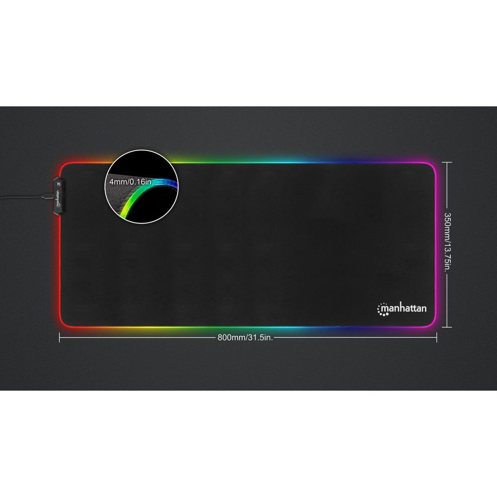 Tappetino mouse gaming XXL illuminazione led effetti luce rgb