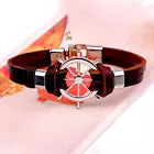 Bracciale Braccialetto da Uomo con Timone Pelle Cuoio Marinaro Nautico