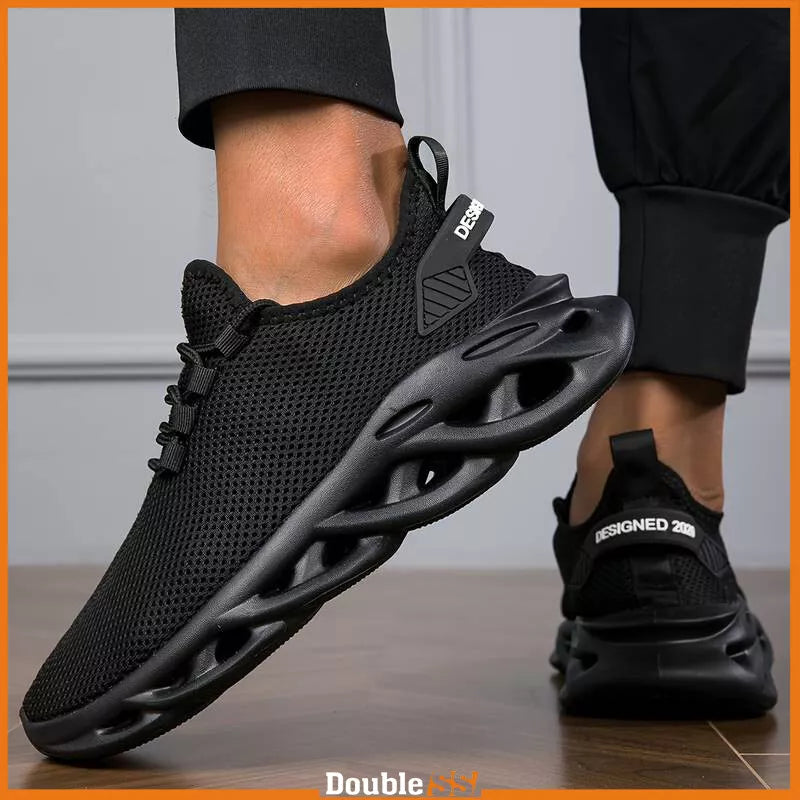 Scarpe da Uomo Sportive Nere Sneakers Comode Stringate Ginnastica Eleganti alte