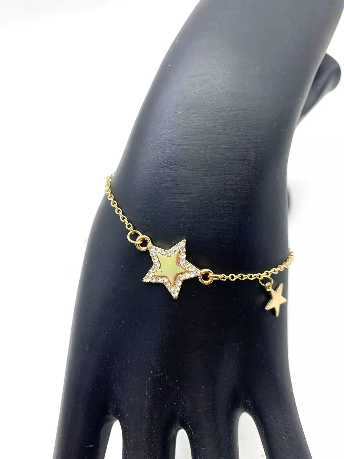 Bracciale in Metallo da Donna con Cuore Stella in provetta di Vetro regolabile