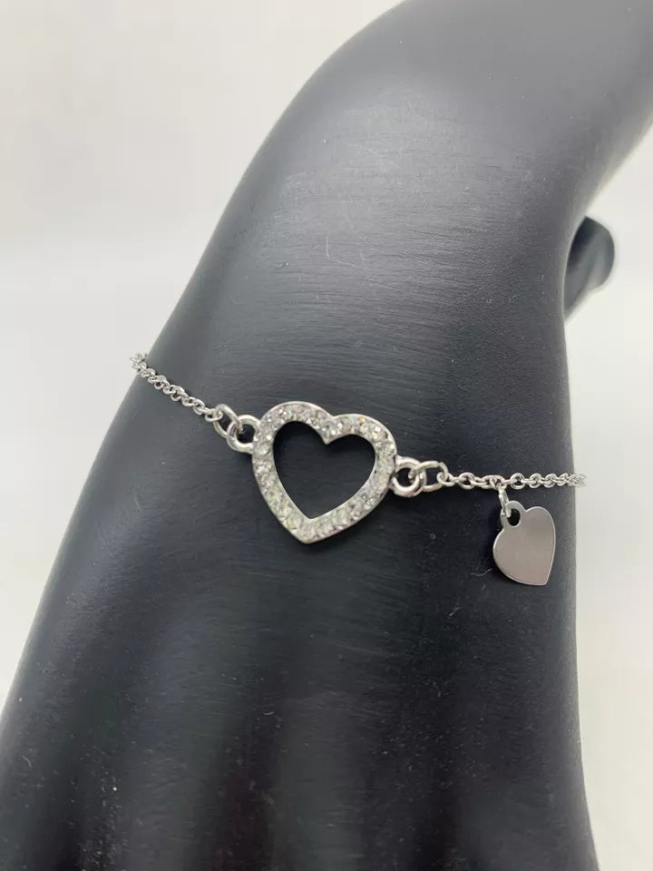 Bracciale in Metallo da Donna con Cuore Stella in provetta di Vetro regolabile