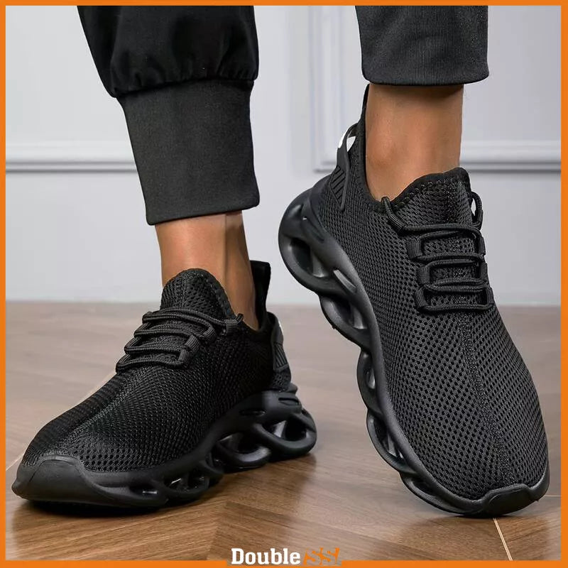 Scarpe da Uomo Sportive Nere Sneakers Comode Stringate Ginnastica Eleganti alte