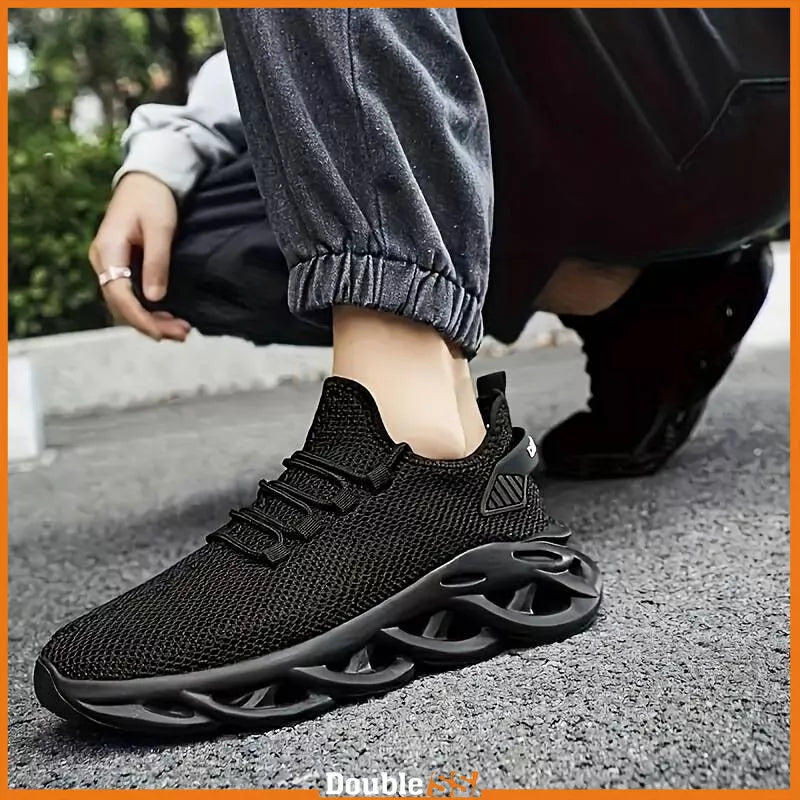 Scarpe da Uomo Sportive Nere Sneakers Comode Stringate Ginnastica Eleganti alte