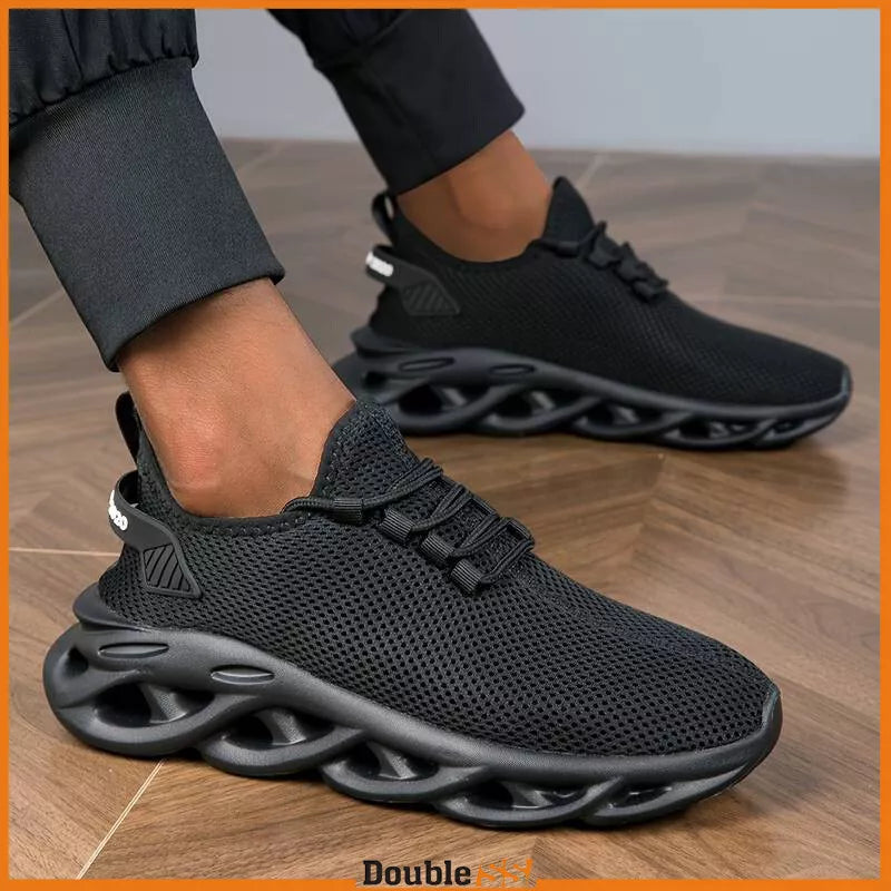 Scarpe da Uomo Sportive Nere Sneakers Comode Stringate Ginnastica Eleganti alte
