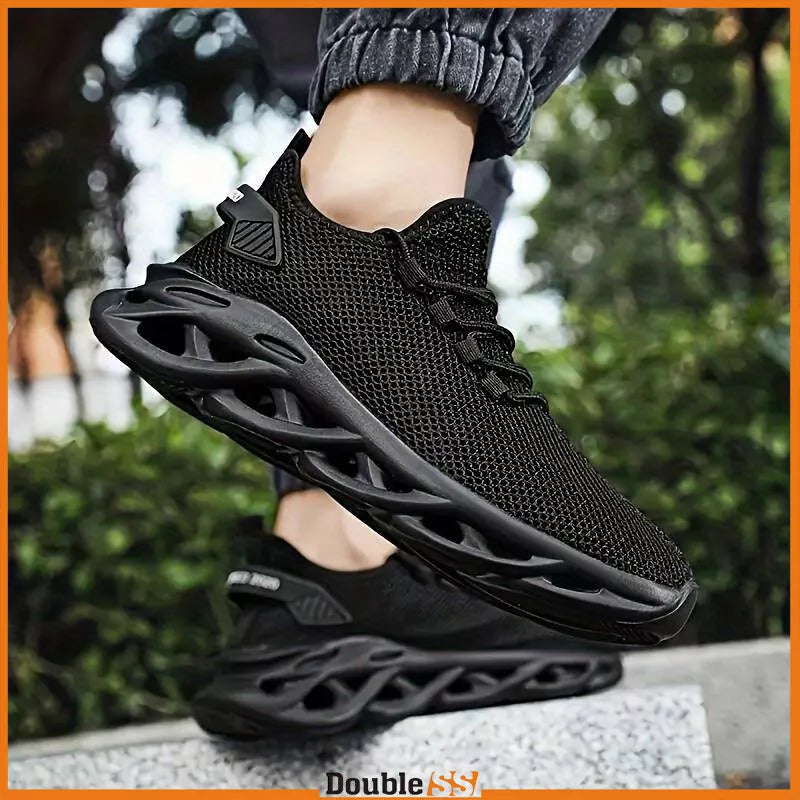 Scarpe da Uomo Sportive Nere Sneakers Comode Stringate Ginnastica Eleganti alte