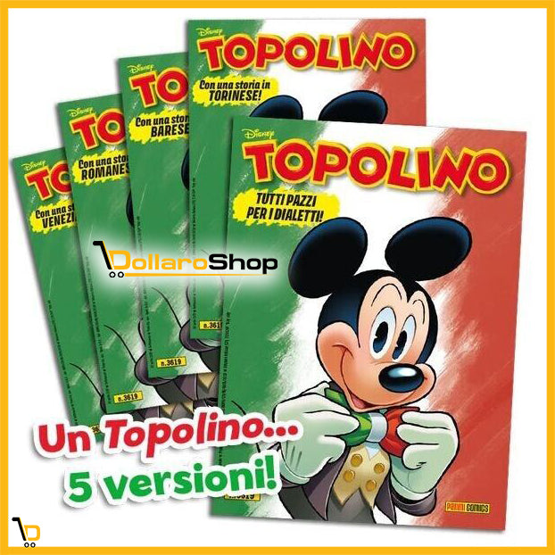 Fumetto di TOPOLINO in Dialetto n. 3619 - 4 nuove storie in Dialetto