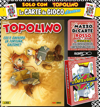 Set 2x Mazzo di carte Blisterato + Fumetti TOPOLINO 3532 + 3533 Sigillato da Edicola