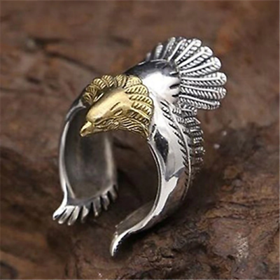 Anello di Can Yaman regolabile AQUILA Ali Uomo Silver con testa Gold DayDreams