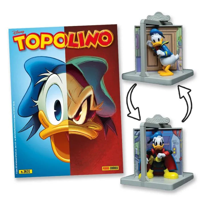 Set Completo 2 Fumetti di Topolino: Diorama Paperino e Paperinik - Statua Statuetta 3D