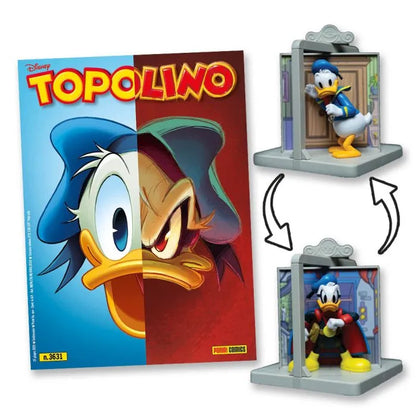 Set Completo 2 Fumetti di Topolino: Diorama Paperino e Paperinik - Statua Statuetta 3D