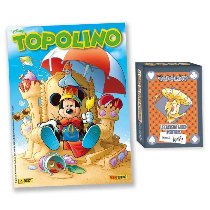Set 2x Mazzo di carte Blisterato + Fumetti TOPOLINO 3567 + 3568 Sigillato da Edicola