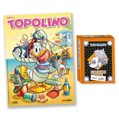 Set 2x Mazzo di carte Blisterato + Fumetti TOPOLINO 3567 + 3568 Sigillato da Edicola