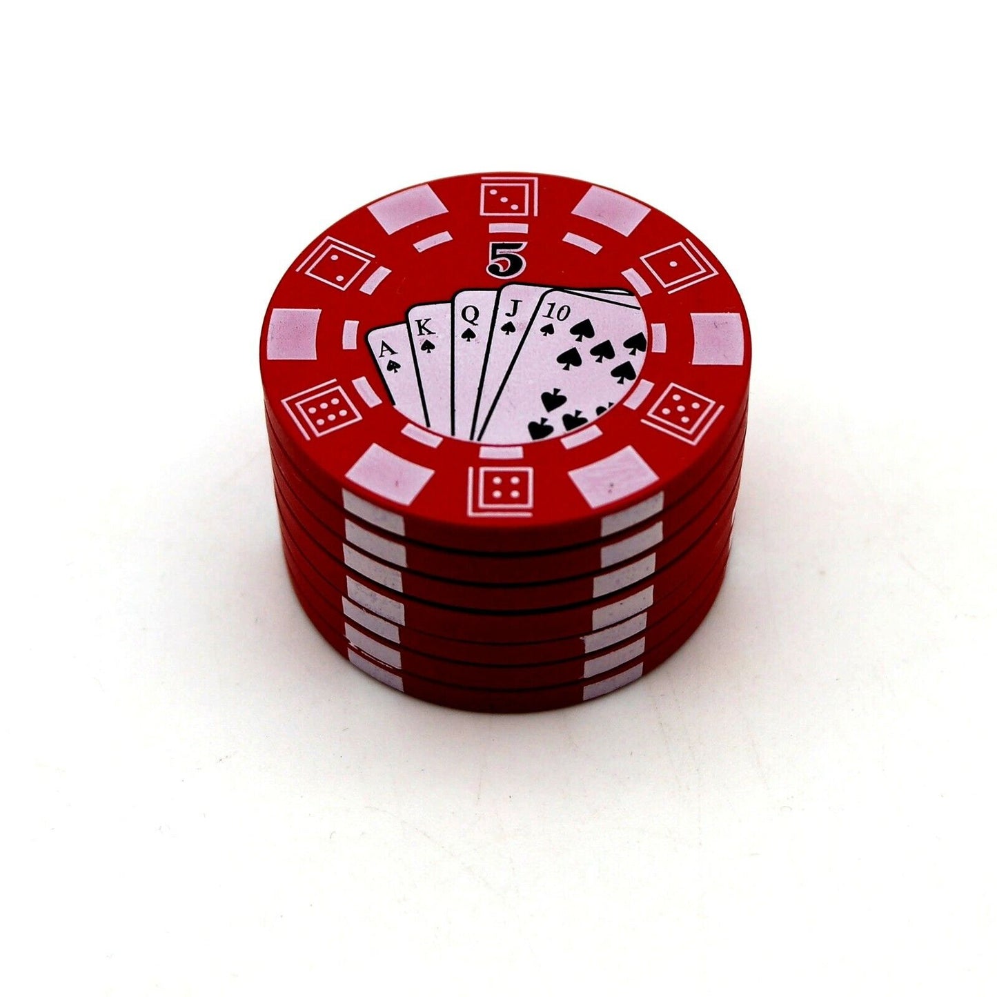 Grinder Tritatabacco Trita Tabacco Poker Rosso in metallo 3 parti idea regalo