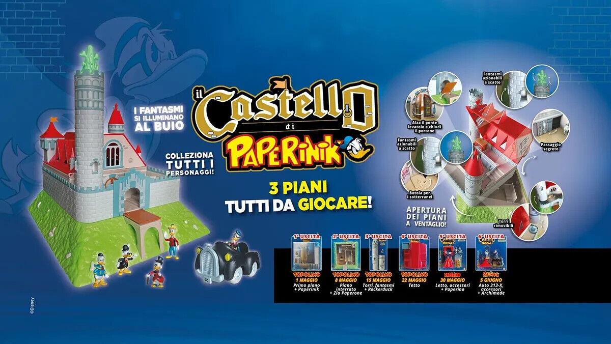 Set Completo 6/6 CASTELLO di PAPERINIK 90 con Fumetti Topolino + Paperino 528