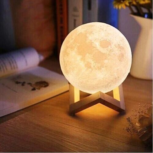 Lampada notturna usb da tavolo luna luce led touch rgb ricaricabile bambini sens