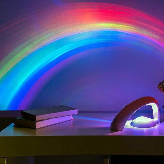 Lampada proiettore Luce Arcobaleno LED Rainbow Cristallo Design Tavolo Scrivania