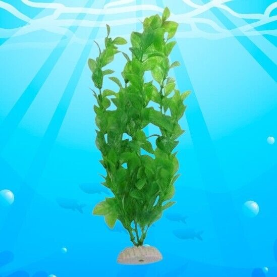 Pianta finta per Acquario Piantina Decorazione Artificiale decori Verde 27 cm