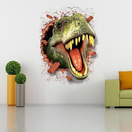 Adesivo Murales parete Cameretta bambini Dinosauro Jurassic Muro Wall Sticker 3D