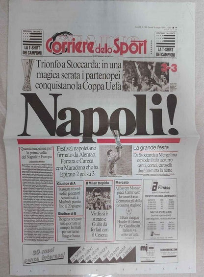 Ristampa CORRIERE dello SPORT NAPOLI Scudetto 1987 1989 Coppa Uefa 1990 Maradona