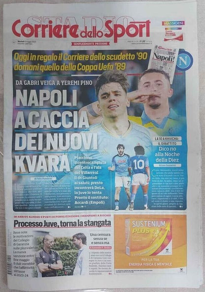 Ristampa CORRIERE dello SPORT NAPOLI Scudetto 1987 1989 Coppa Uefa 1990 Maradona