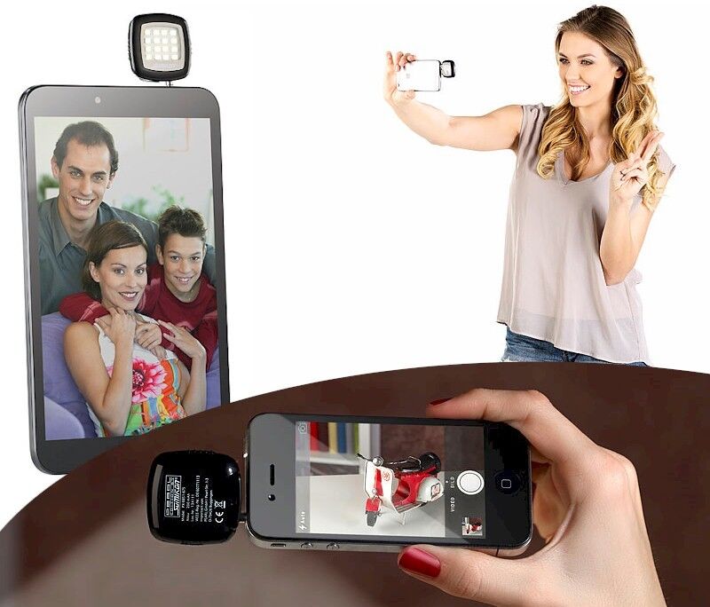 Luce 16 LED per Video Foto o SELFIE di Notte si regola con App FLASH Smartphone